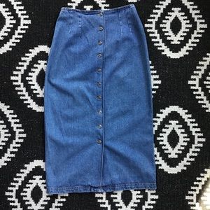 HIGH WAIST DENIM SKIRT WITH BUTTON FRONT 6